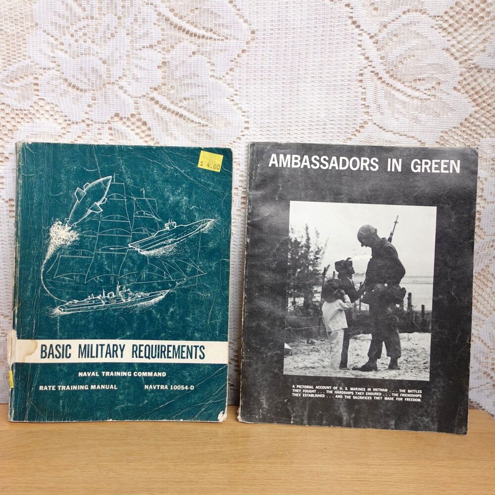 Lot of 2 Military Books - Ambassadors in Green Vietnam 1971 & Naval Manual 1973